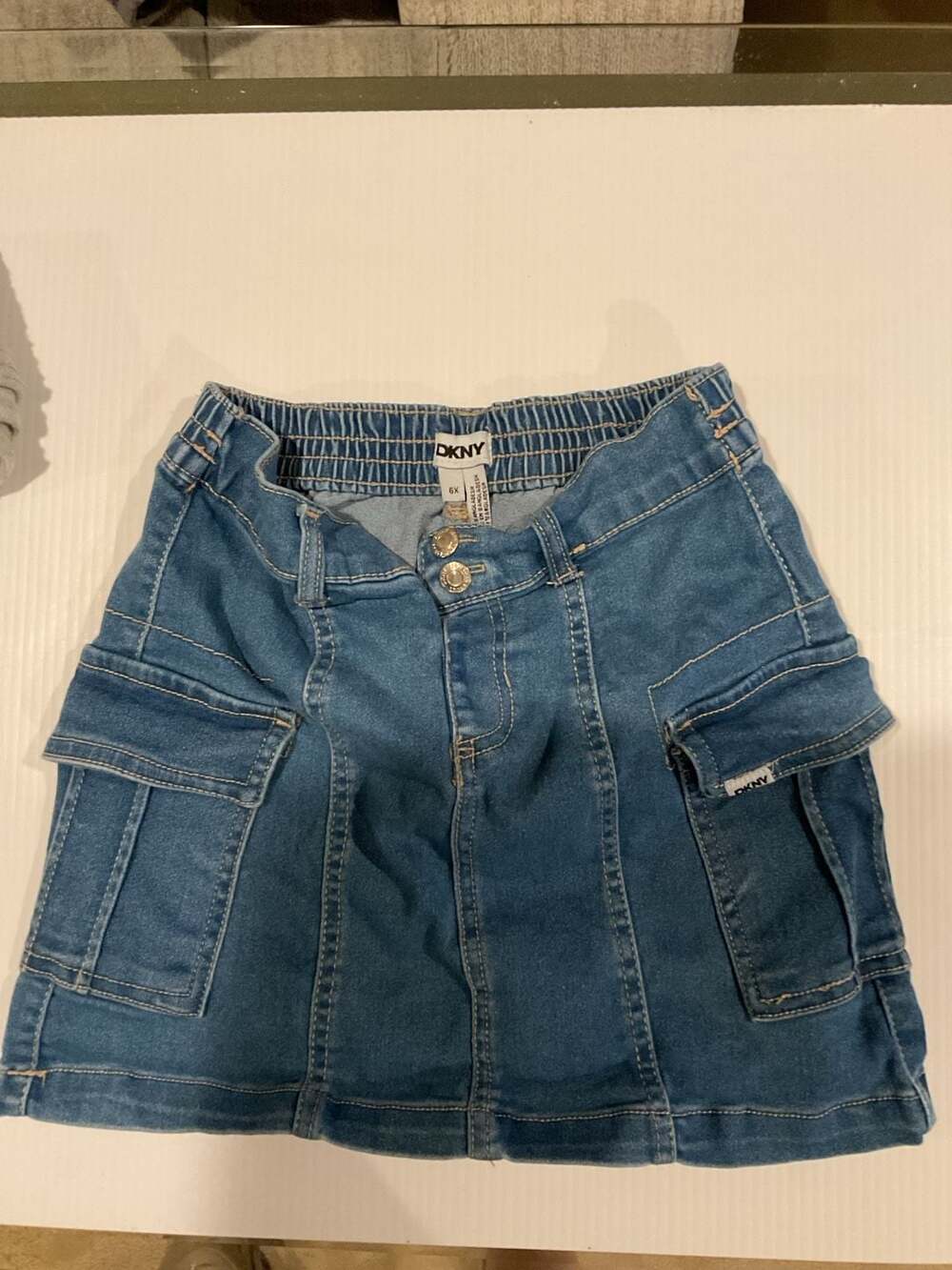 DKNY Girls Denim Cargo Skirt Size 6X